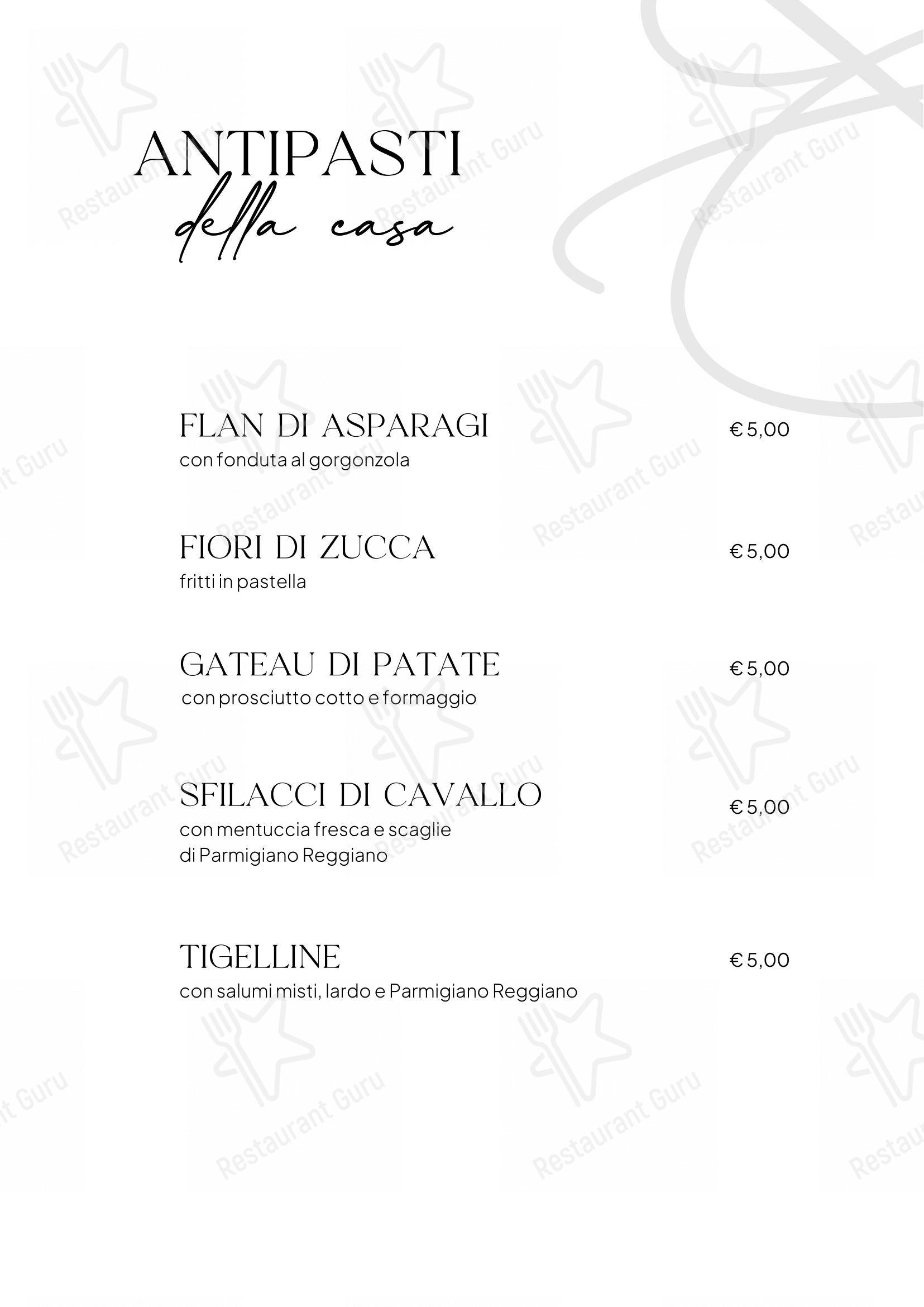 Menu di Osteria del Borgo Formigine - Menu bar