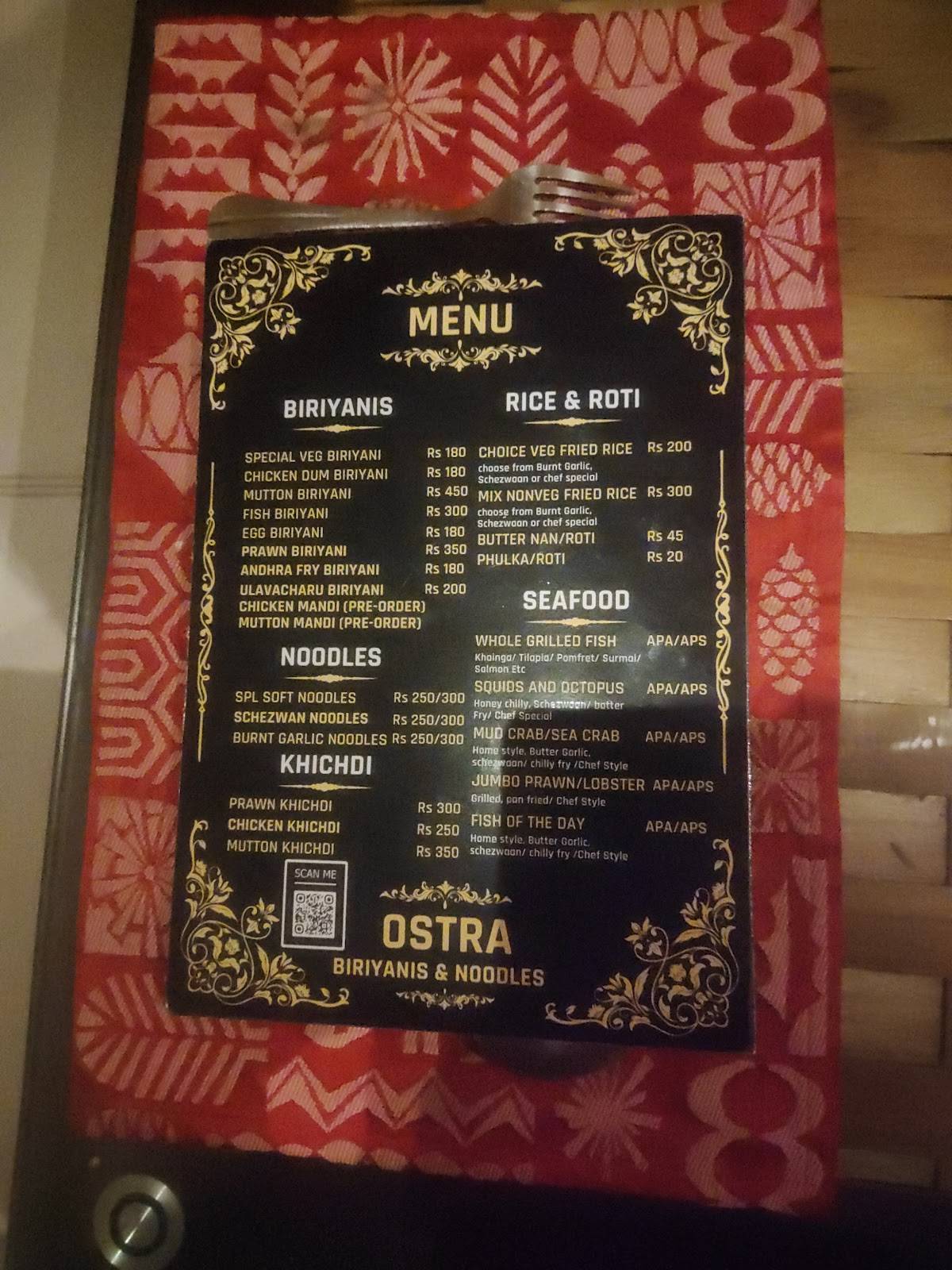Ostra menu