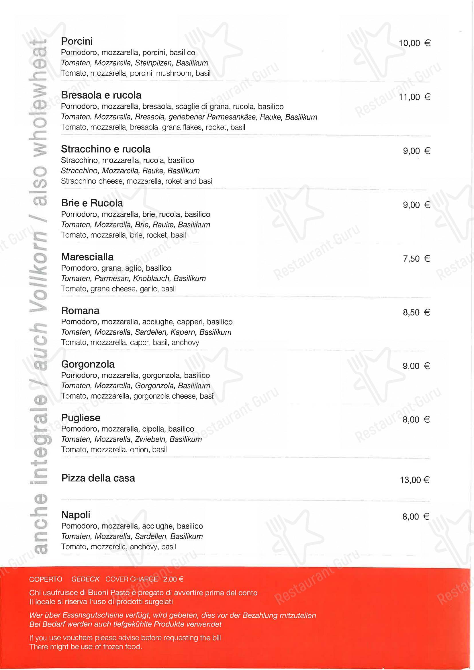 Menu di Ottenkeller Pizzeria e ristorante - Menu