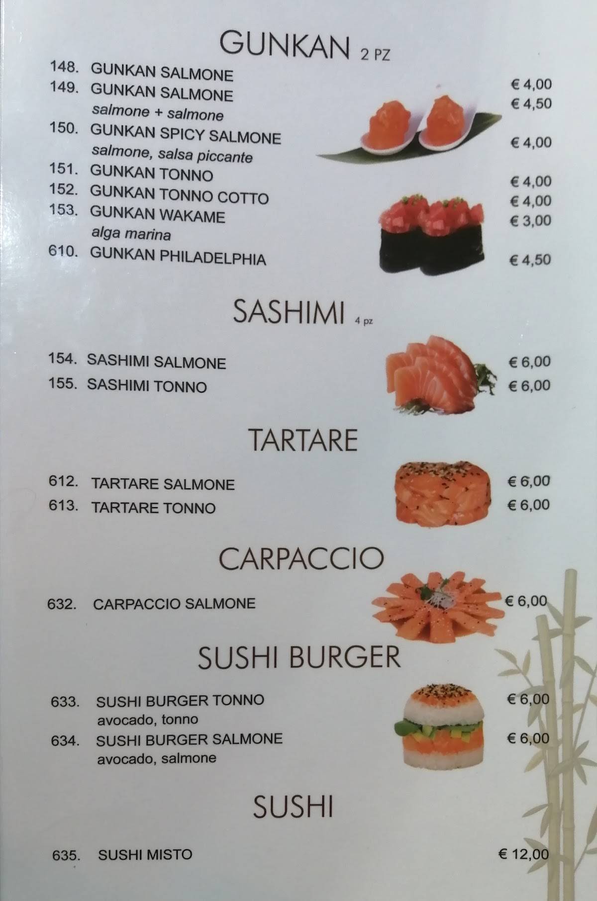 Menu di Ristorante Panda cinese-giapponese 