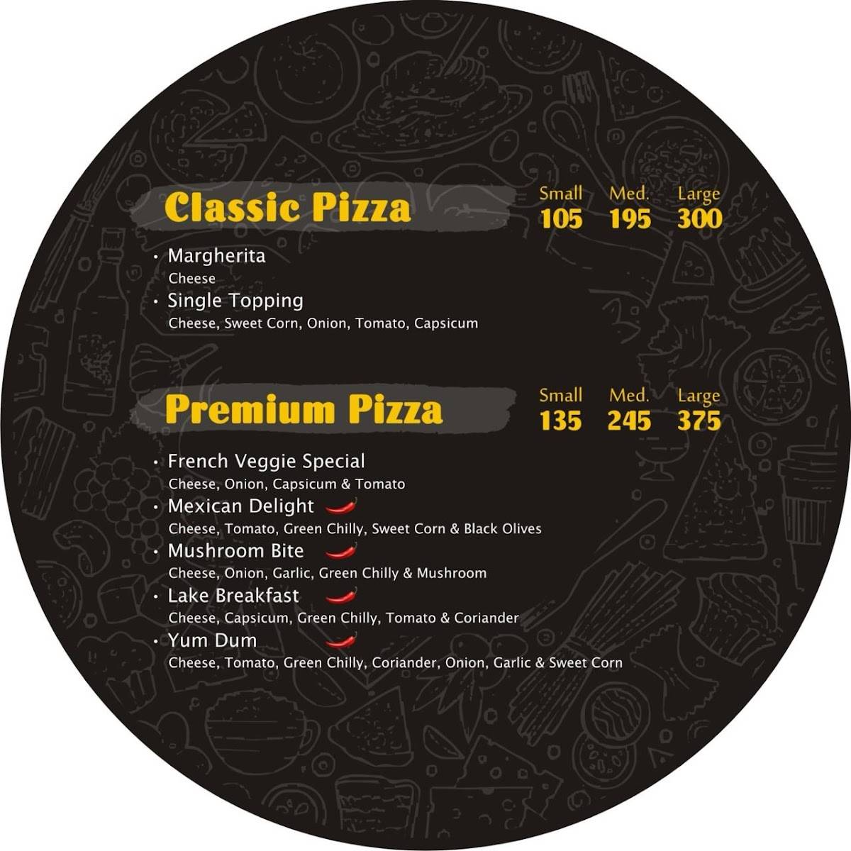 PIZZA BURST Bilimora menu