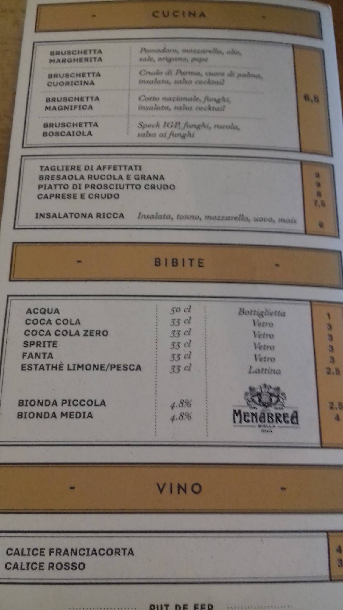 Menu di Put de fer Torbiato 