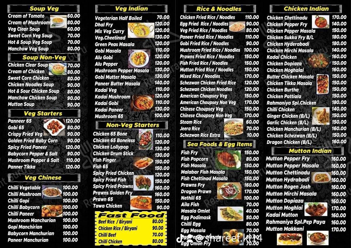 Menu for the Florence Family Restaurant restaurant