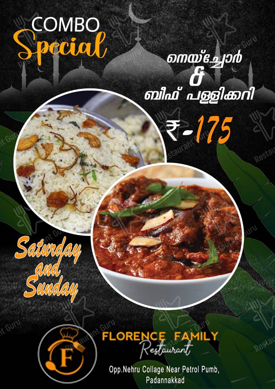 Menu for the Florence Family Restaurant restaurant