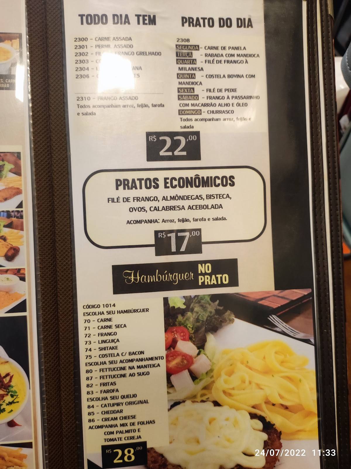 Padaria Nova Seara cardápio