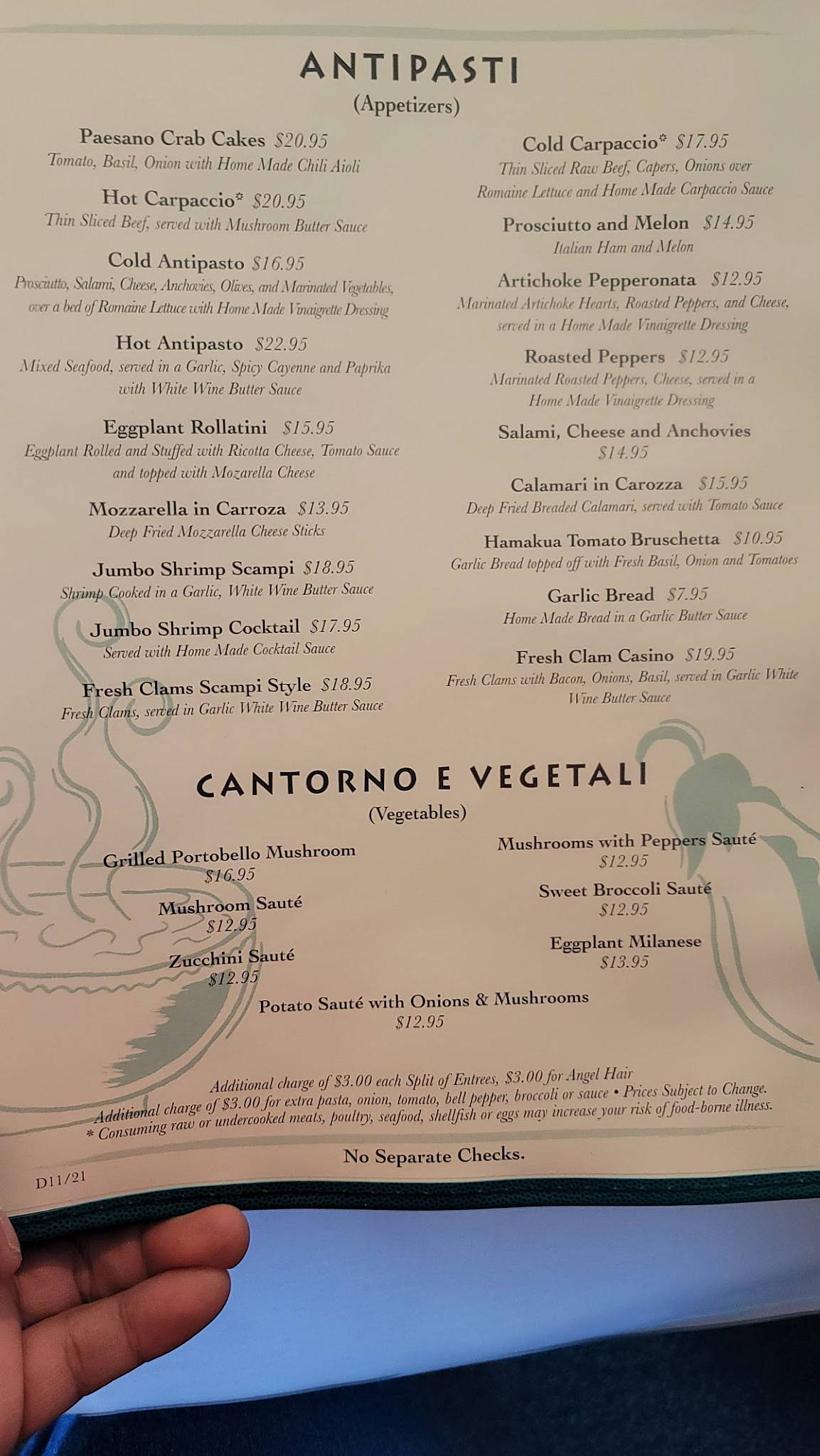 Menu At Paesano Ristorante Italiano Restaurant Aiea