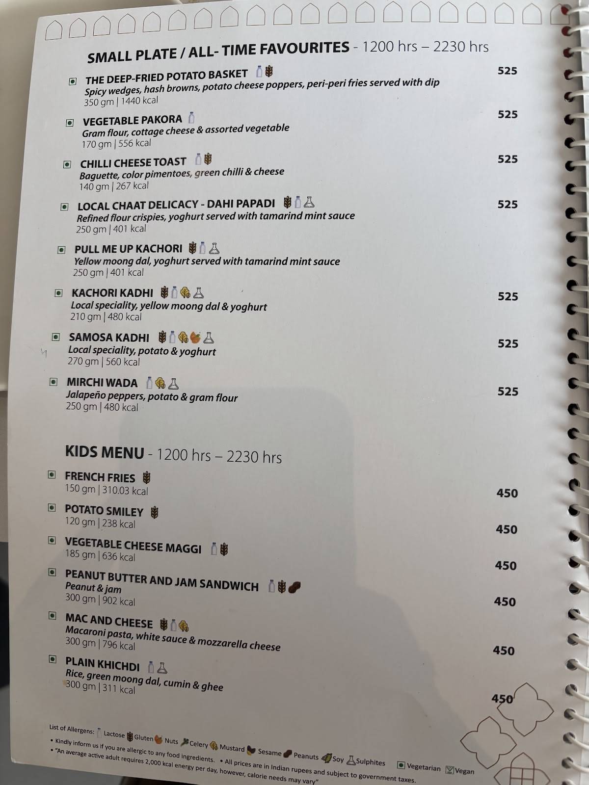 Pangat -Multi Cuisine Vegetarian Restaurant at Raajsa Kumbhalgarh IHCL SeleQtions menu