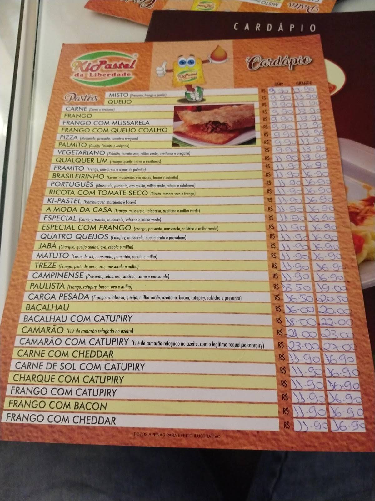 Panquecaria e Pizzaria Liberdade cardápio