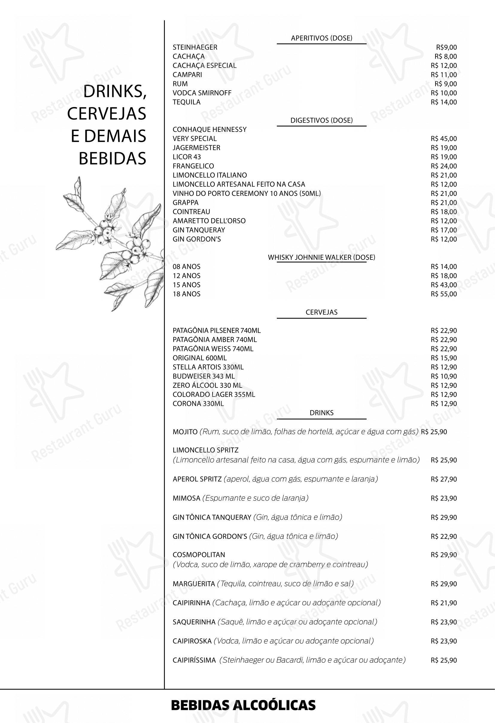 Pantucci Trattoria menu - 菜单