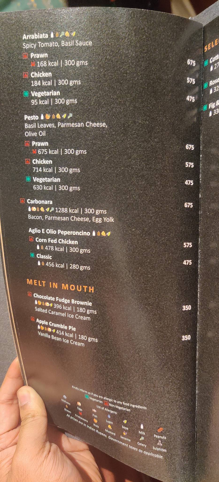 Paranda menu