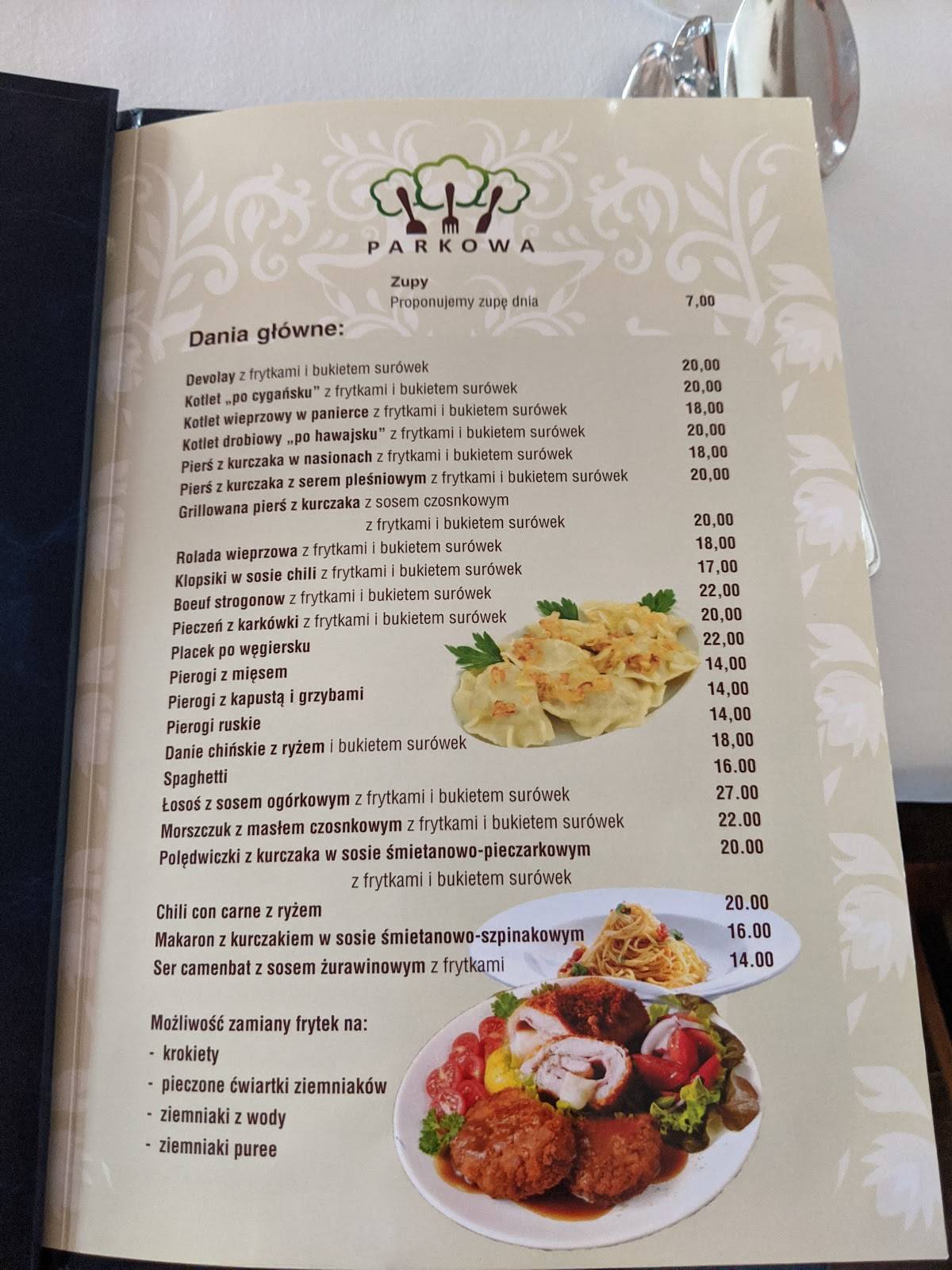 Menu At Parkowa Restaurant Znin