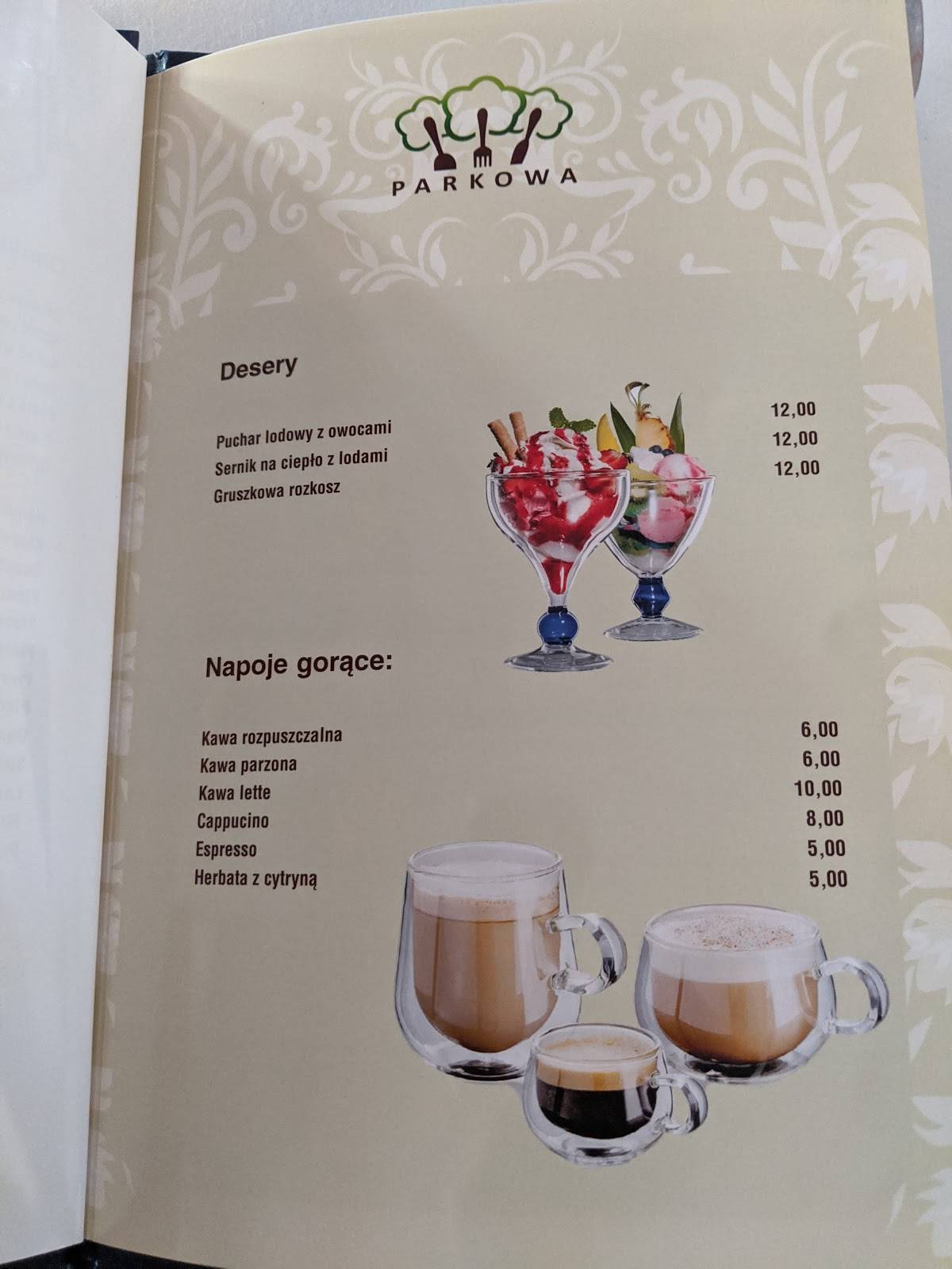Menu at Parkowa Restaurant, Znin