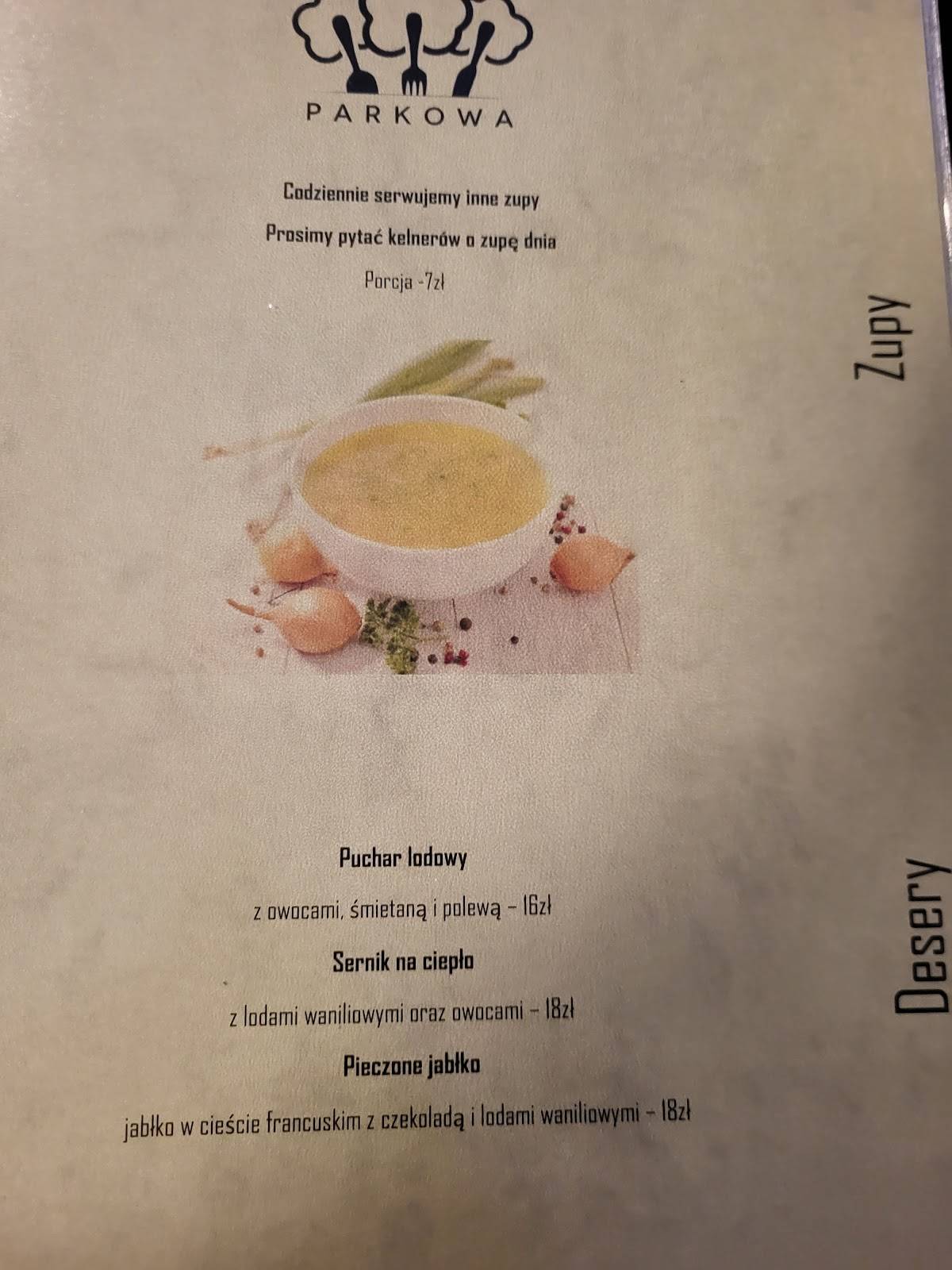 Menu at Parkowa Restaurant, Znin