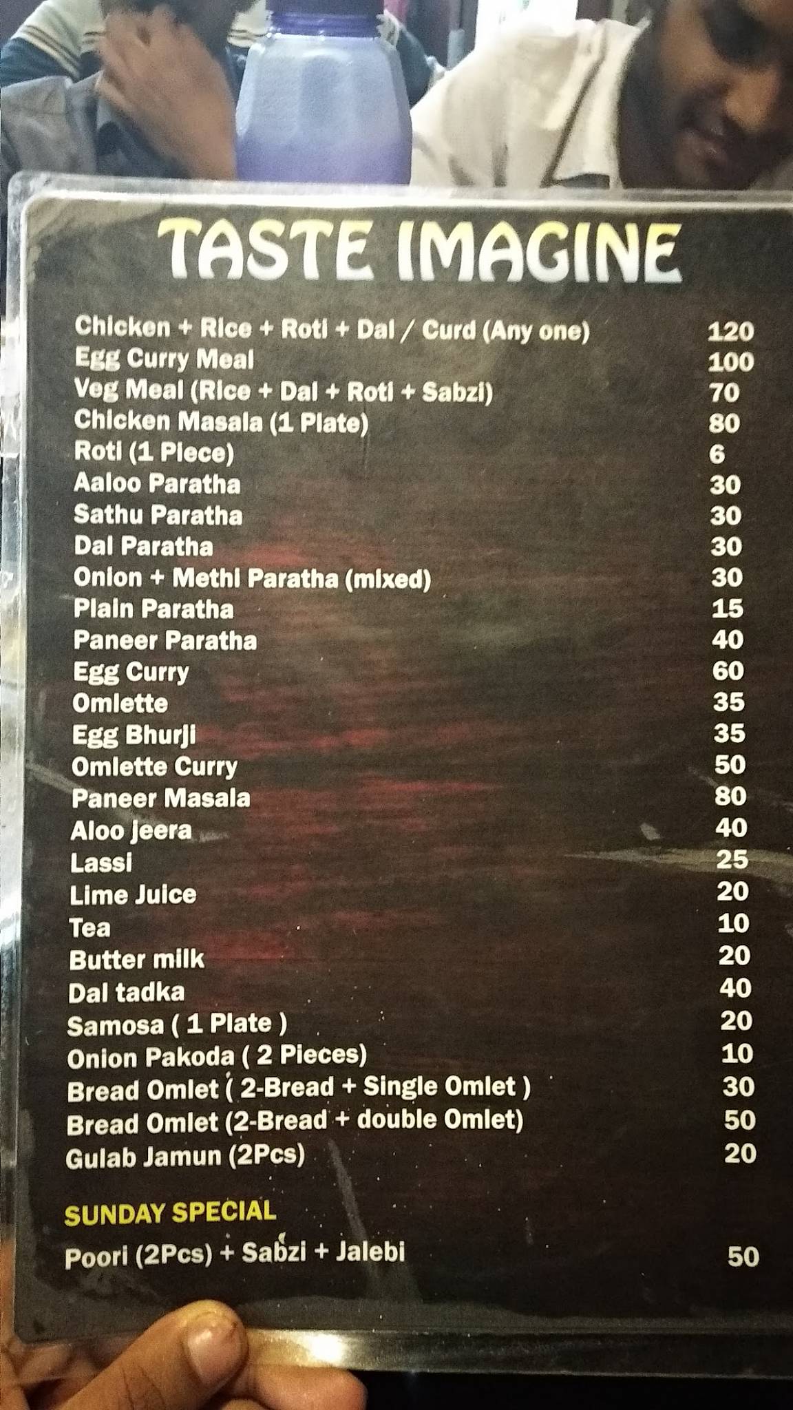 Parota Hub Manipal menu