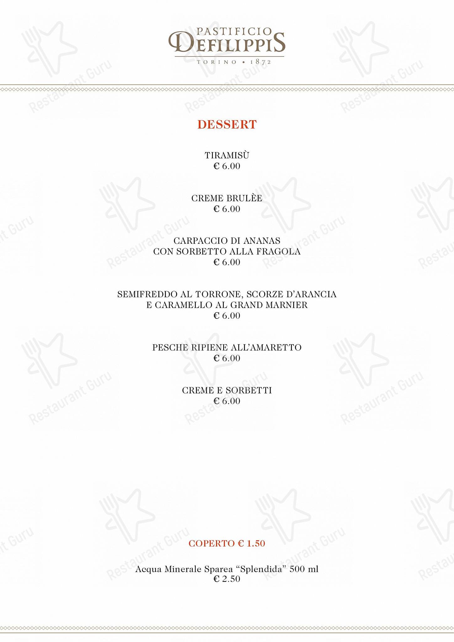 Ночное меню per Pastificio Defilippis ristorante