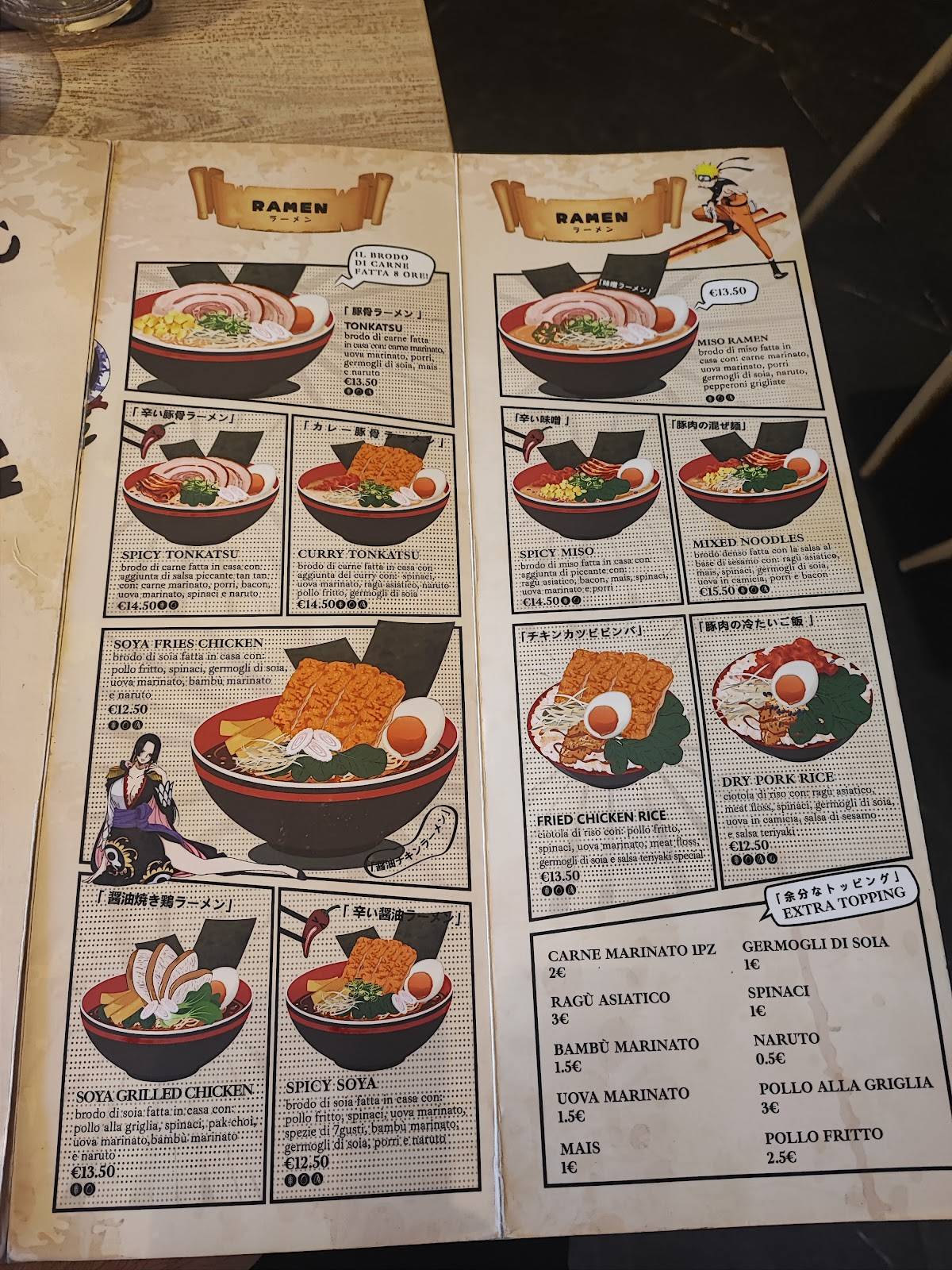 Menu di TOKII RAMEN 