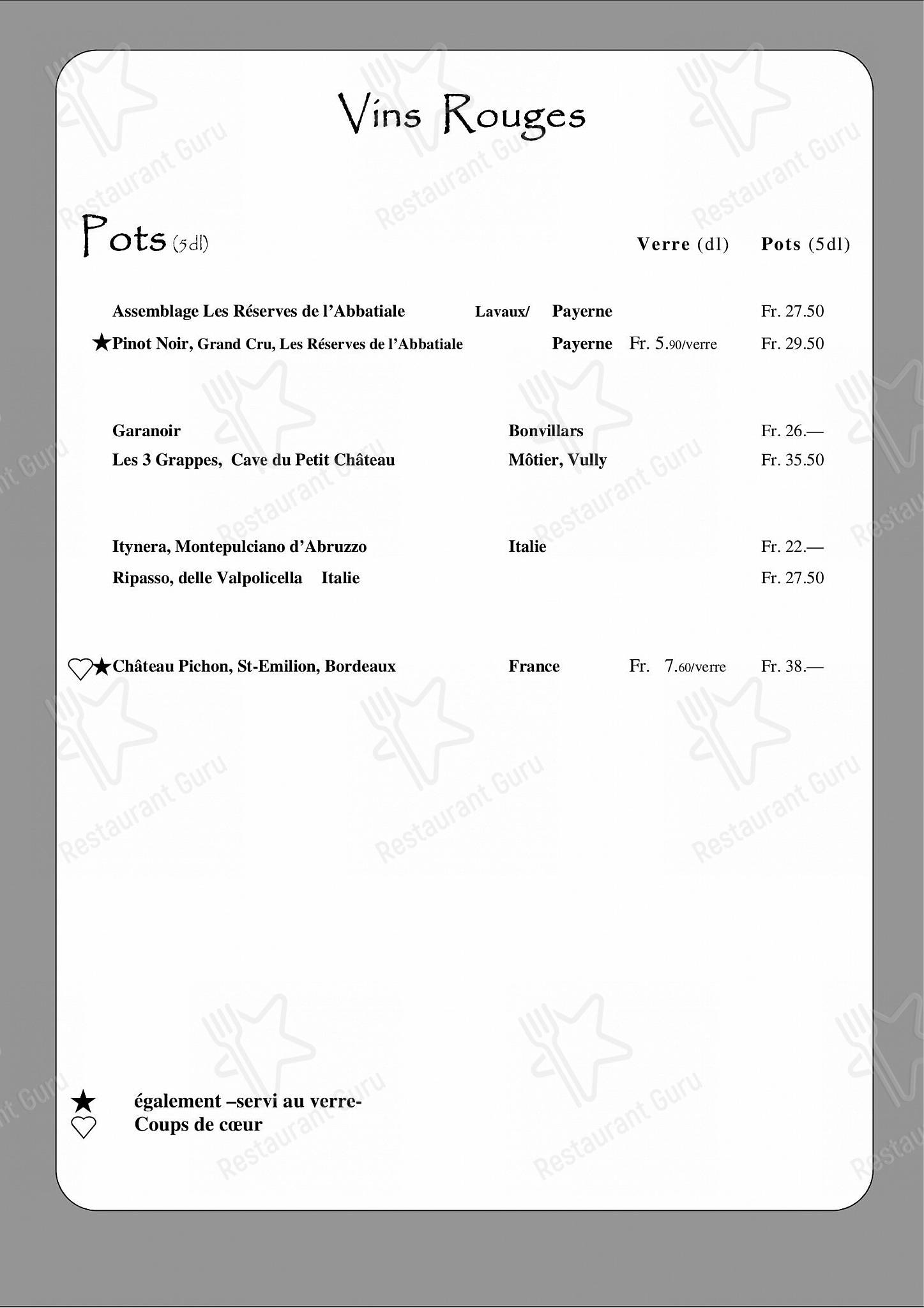 Основное меню per La Suite – Hôtel Café & Restaurant ristorante