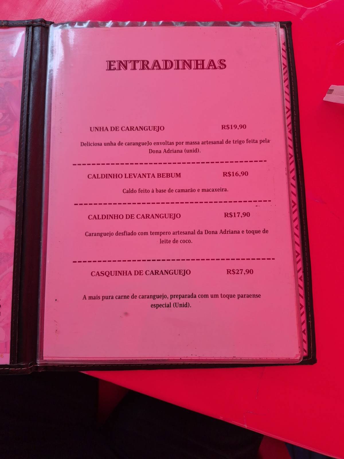 Pescados na Brasa - Sabor do Pará cardápio