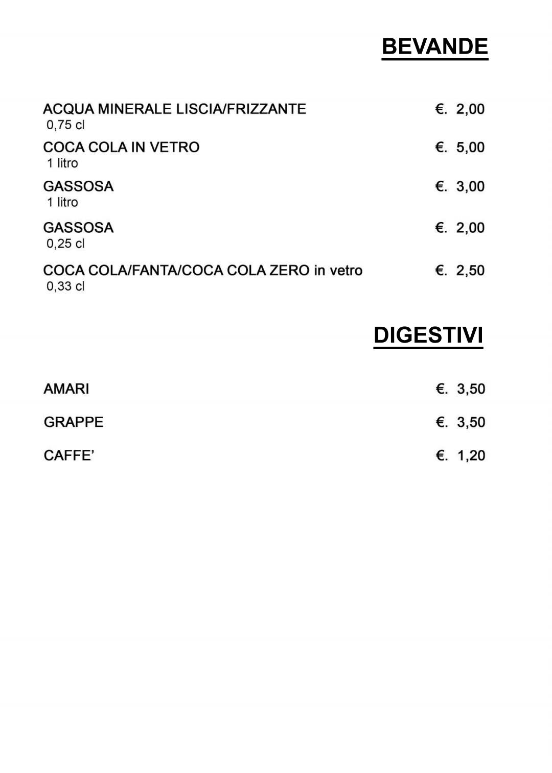 Menu di Pizzeria California 