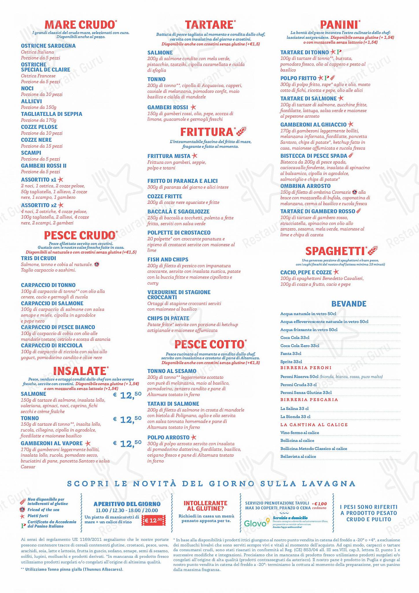 Menu di Pescaria - Takeaway Menu