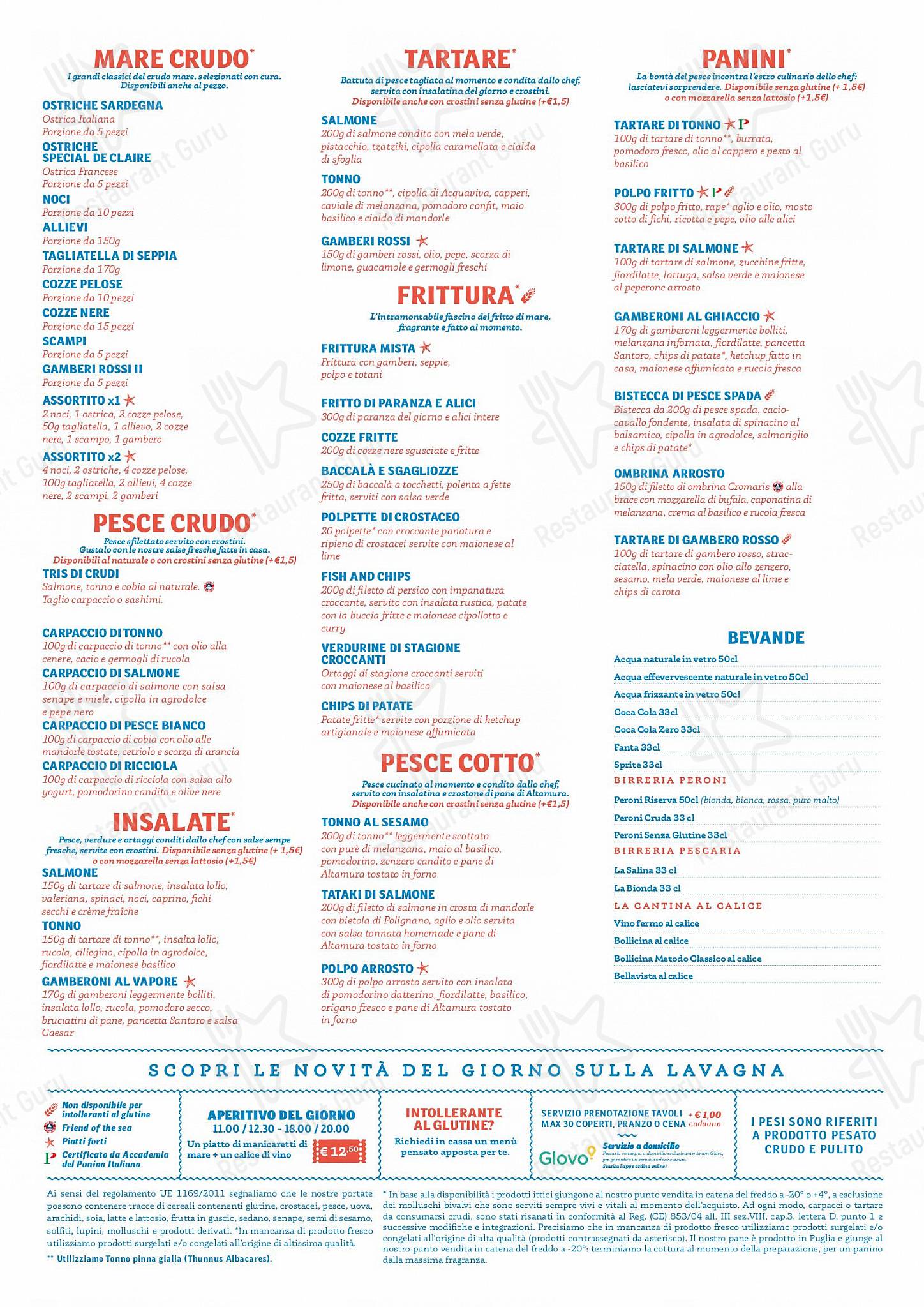 Menu di Pescaria - Takeaway Menu