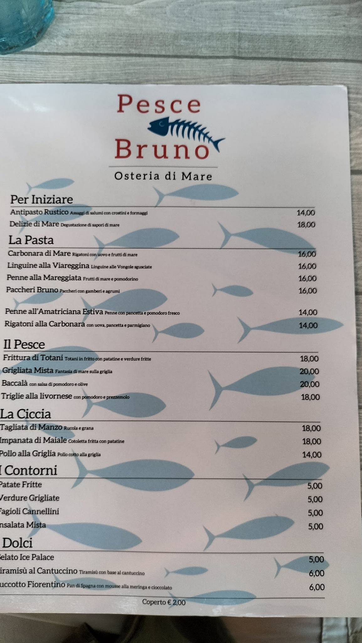 Menu di Pesce Bruno 