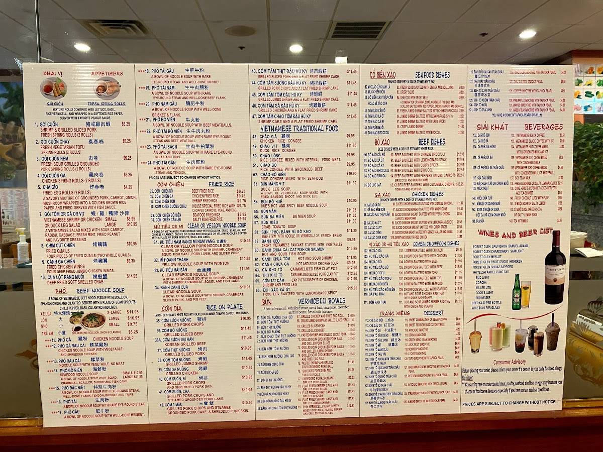 Menu at pho so 1 restaurant randolph 51 memorial pkwy