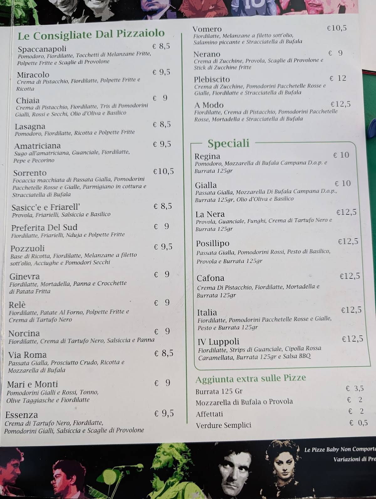 Menu di Pizzería Piacere Totò 