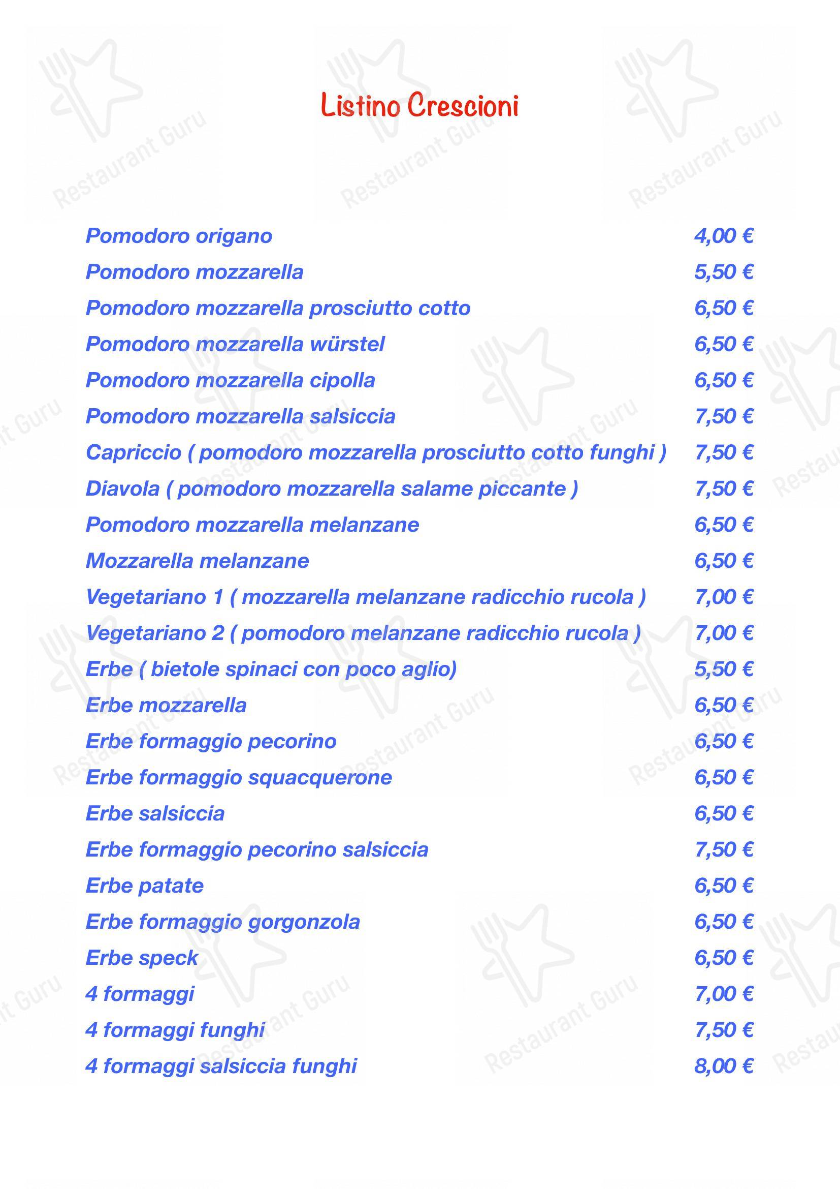 Piadina da Rina in Cesenatico - Menu