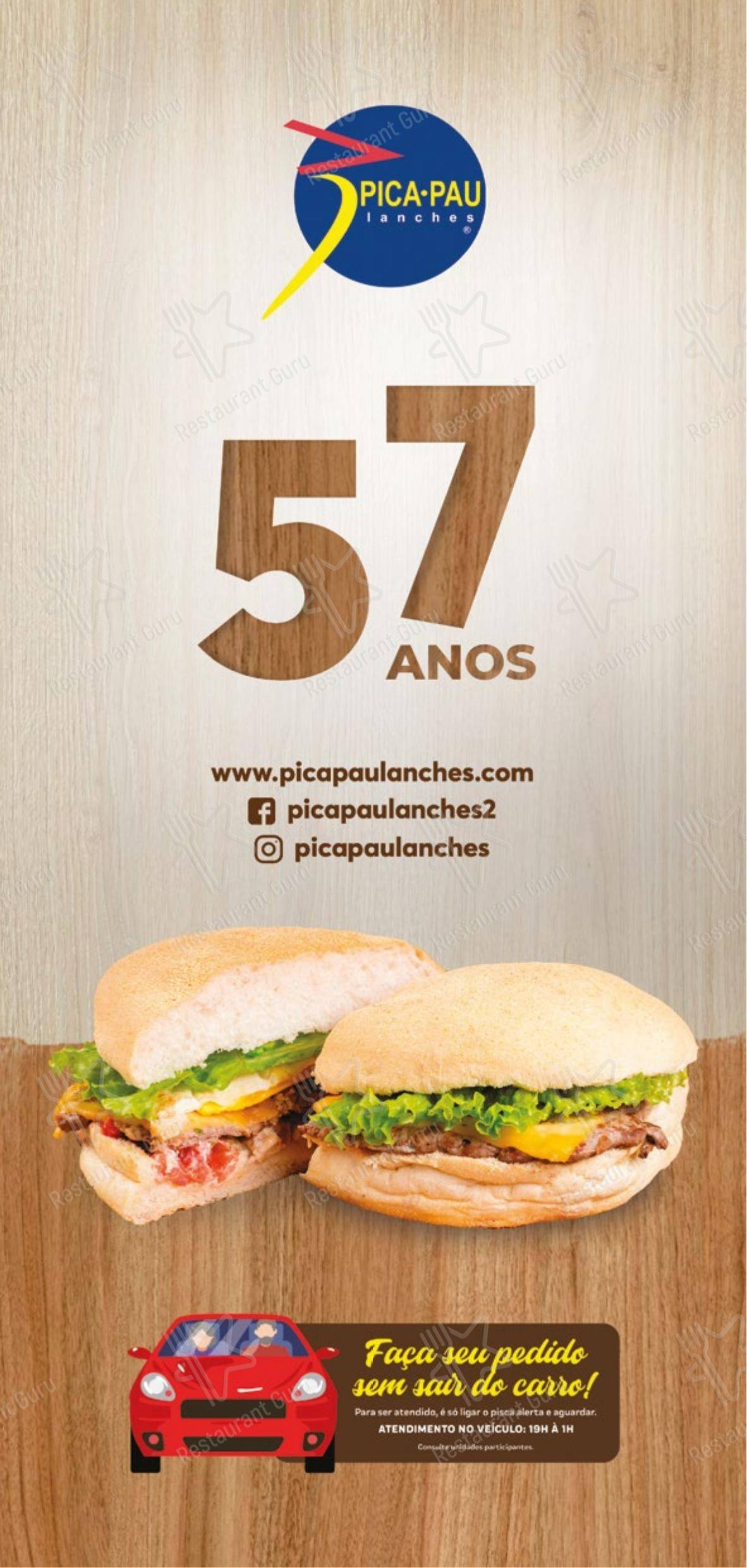 Menu para Pica-Pau Lanches em Novo Hamburgo