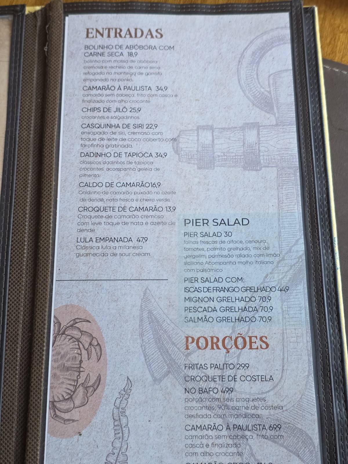 Píer 142 cardápio