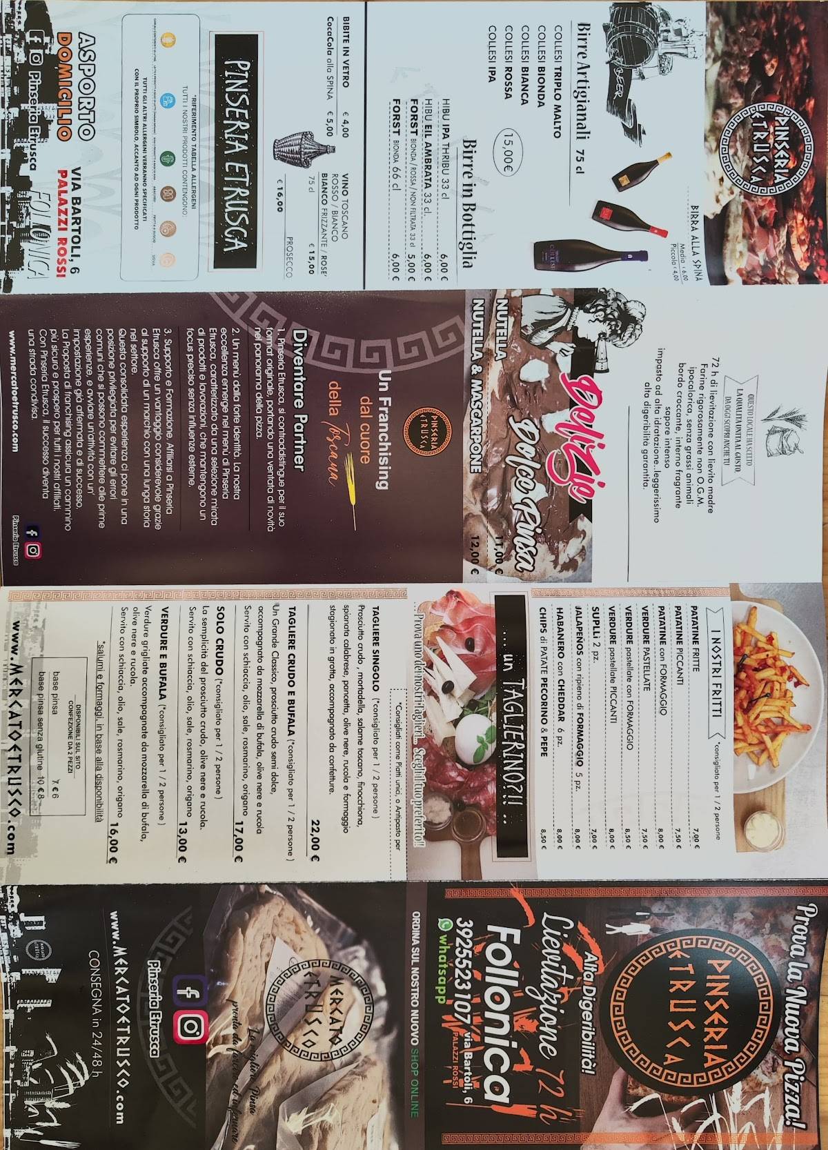 Menu di Pinseria Etrusca 