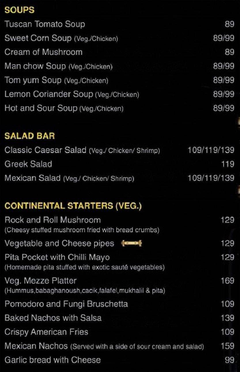 Pipeline pizzeria menu