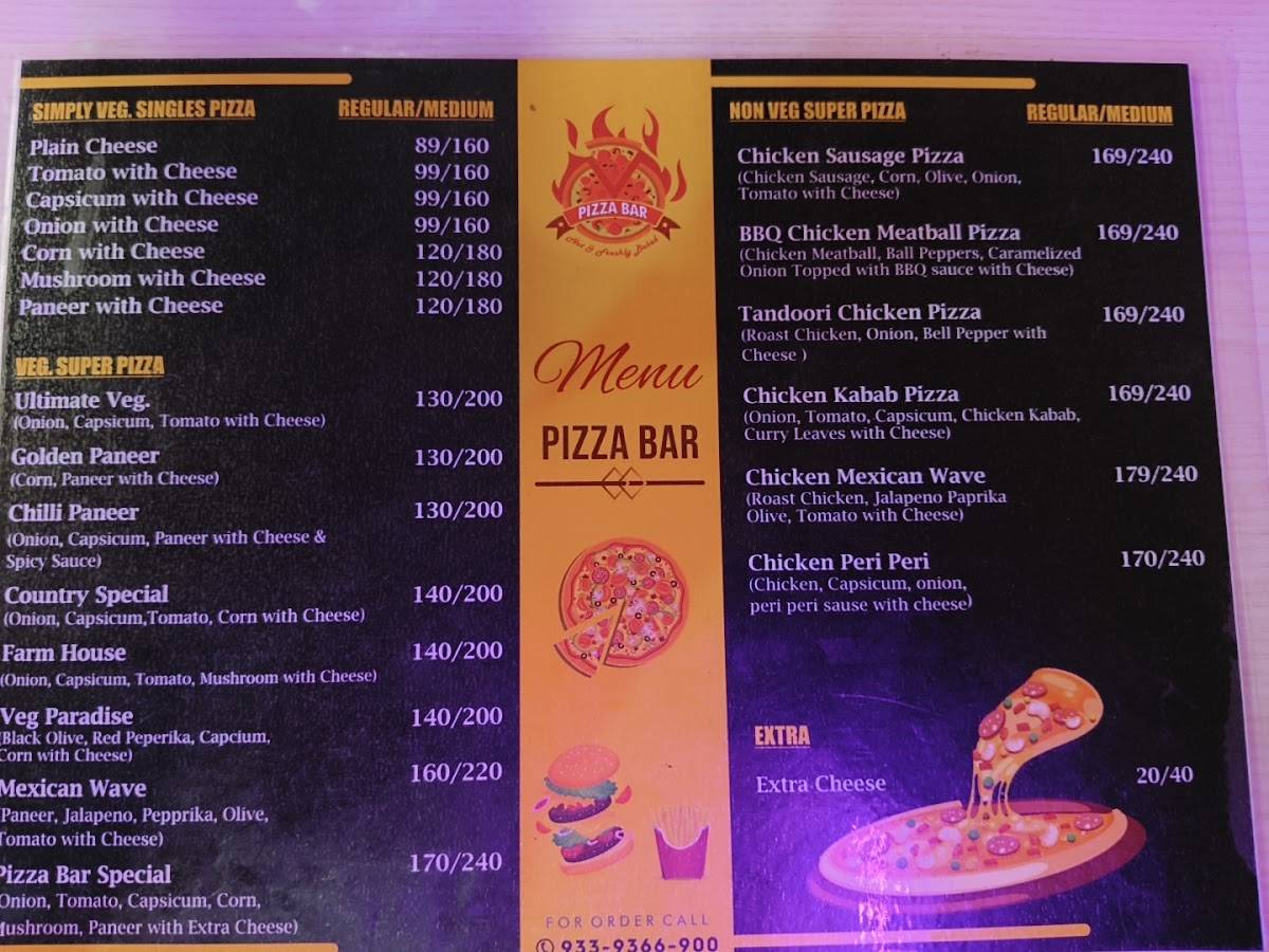 Pizza Bar menu
