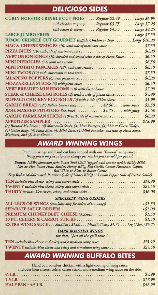 Menu at Pizza Bella Pittston/Jenkins TWP pizzeria, WilkesBarre