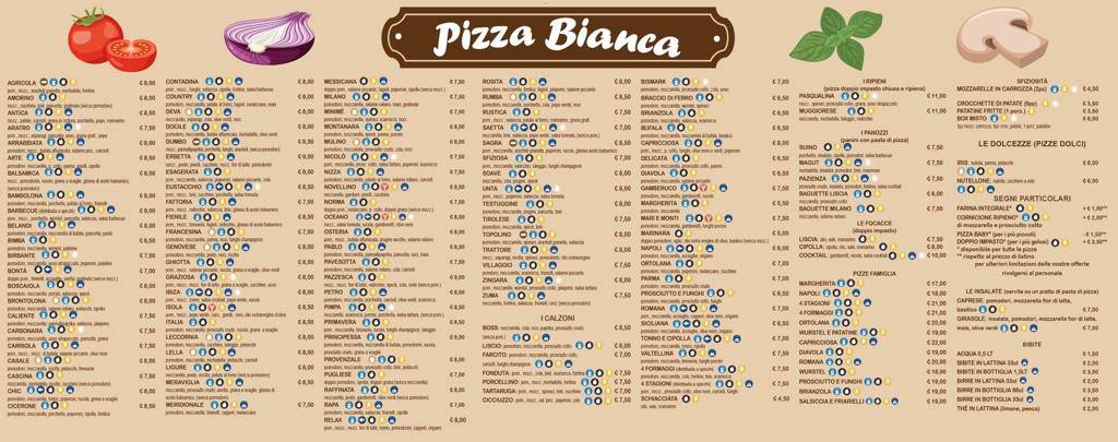 Menu di Pizza Bianca 