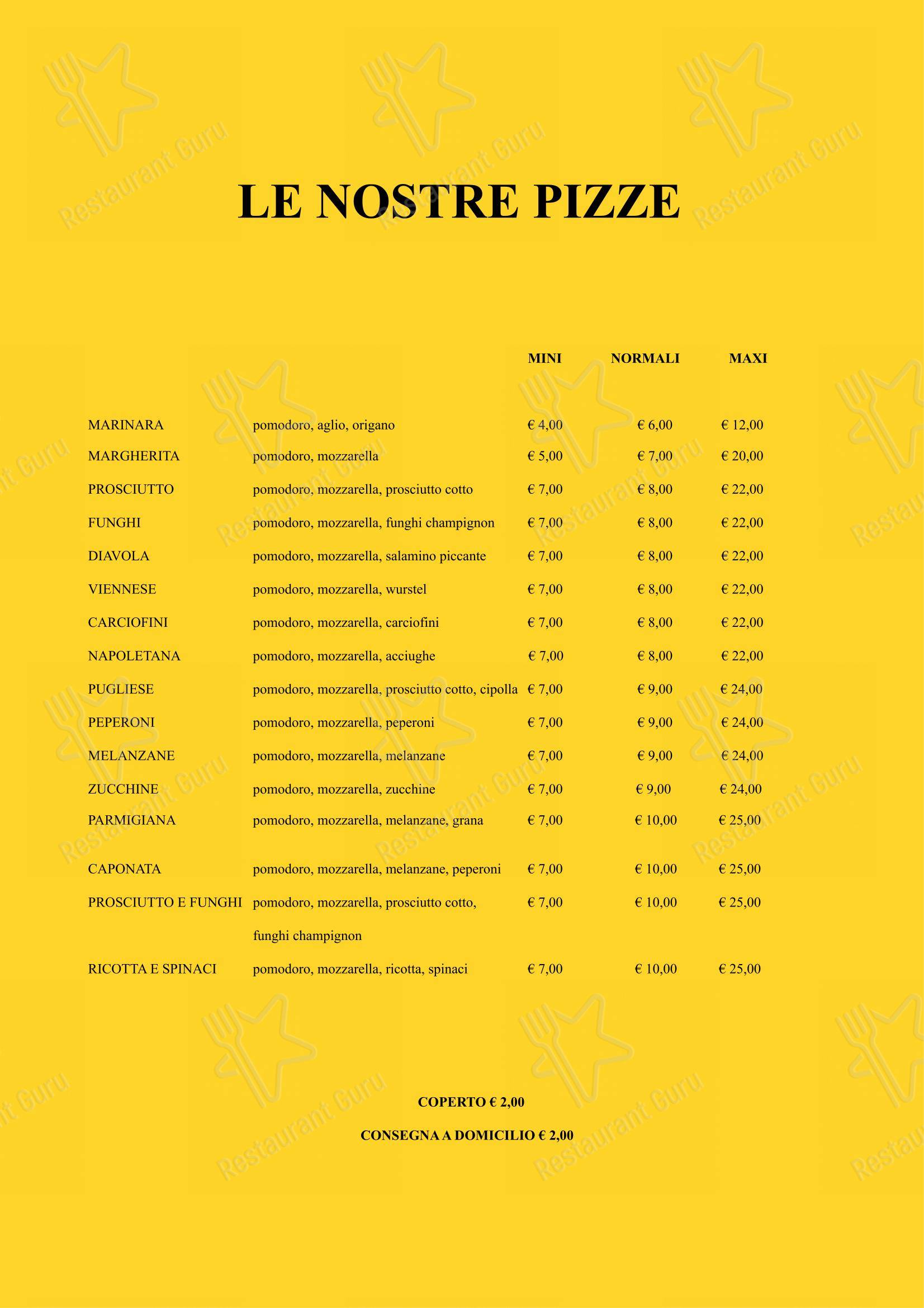Menu per Pizza Connection Gorizia pizzeria