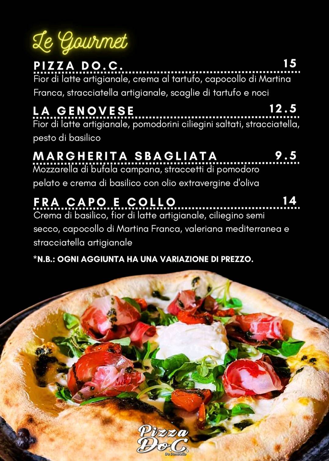 Menu di Pizza Do.C 