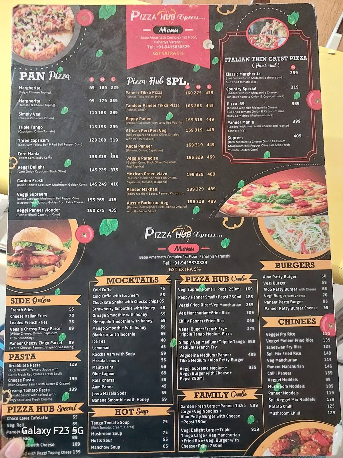 Pizza Hub Express menu