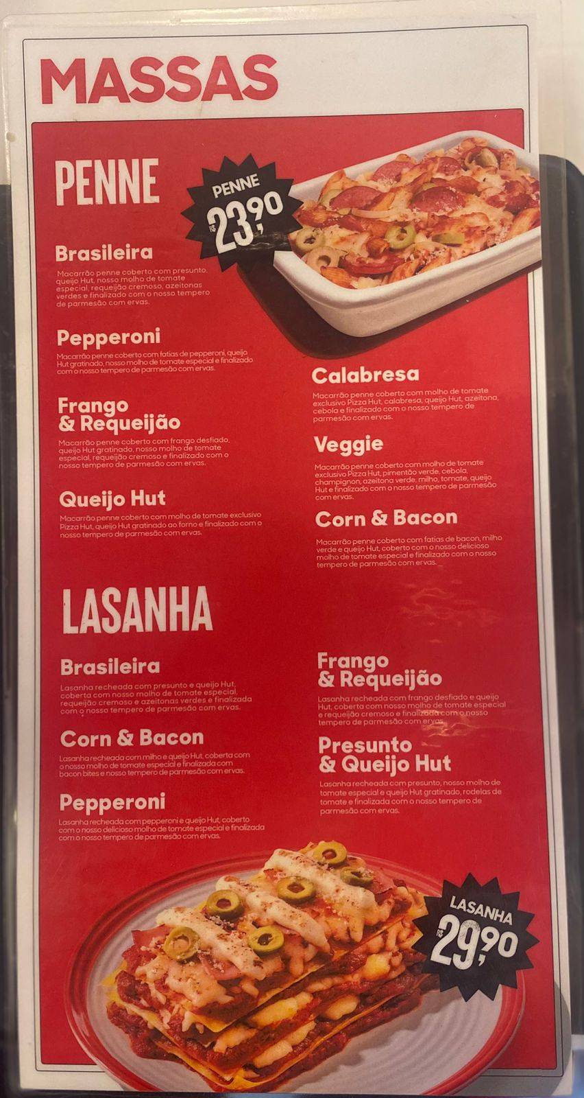 Pizza Hut cardápio