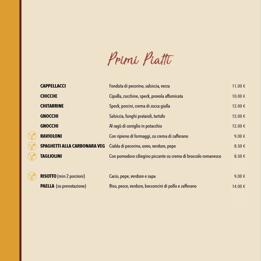 Menu di Pizza Party 