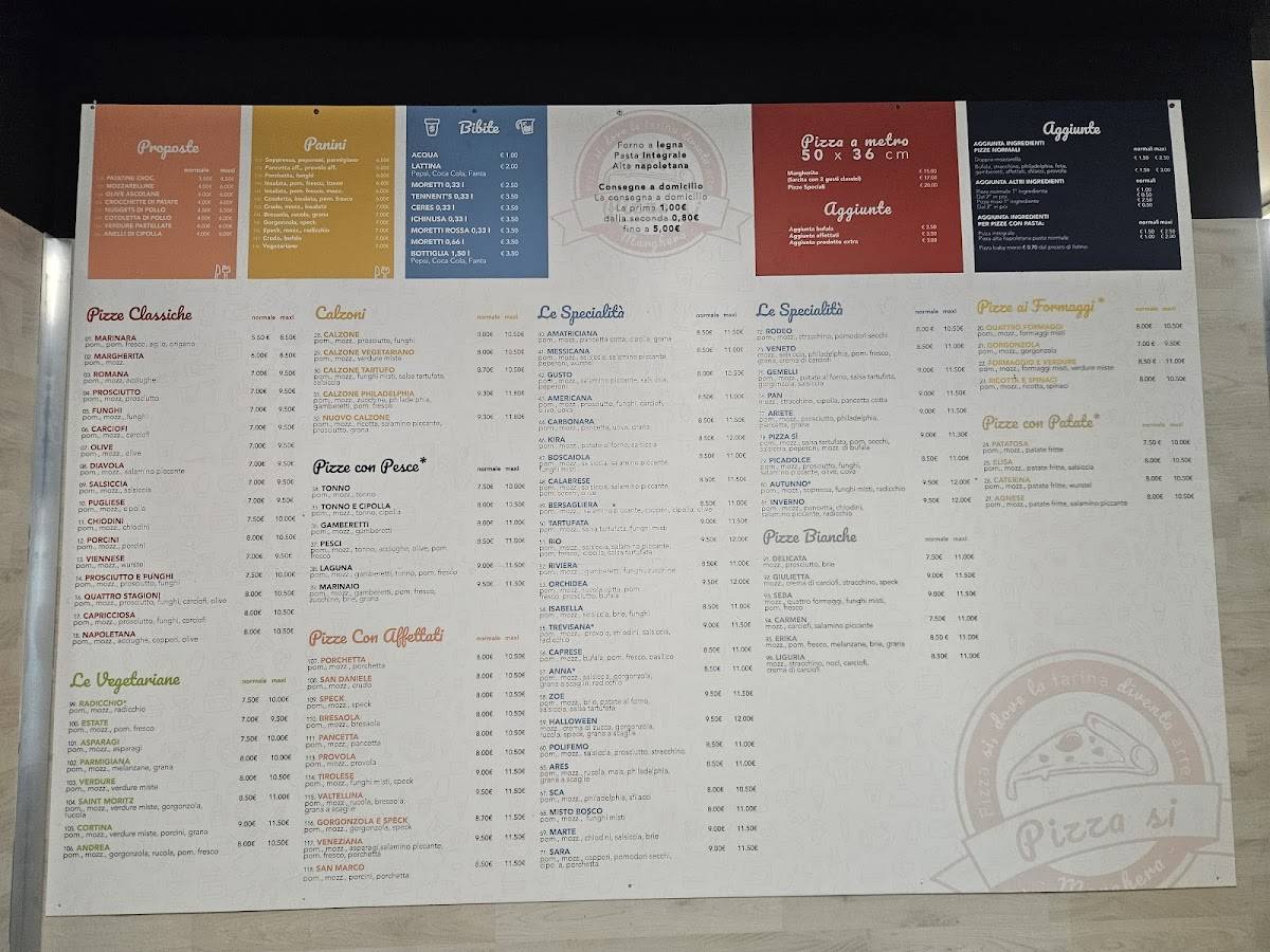 Menu di Pizza Si 