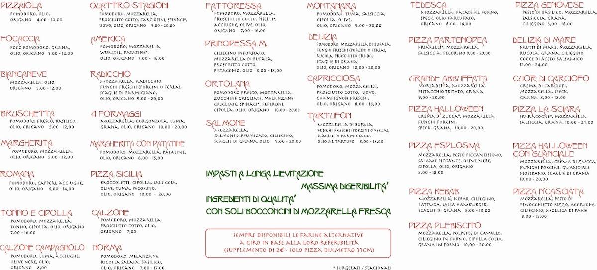 Menu di Pizza Time 