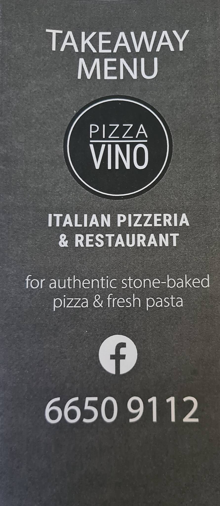 Menu at Pizza Vino restaurant, Coffs Harbour