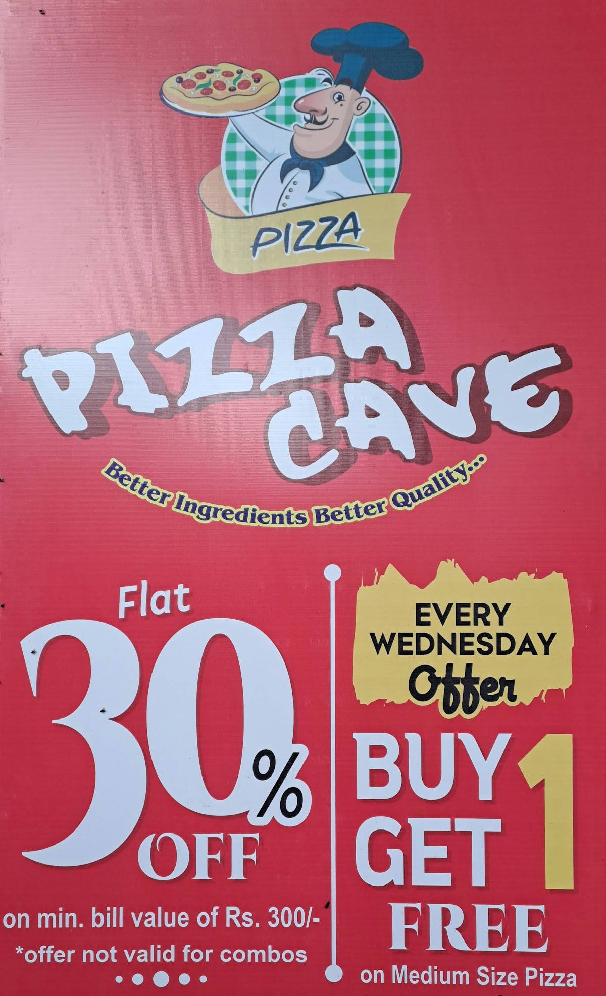 Pizza cave menu