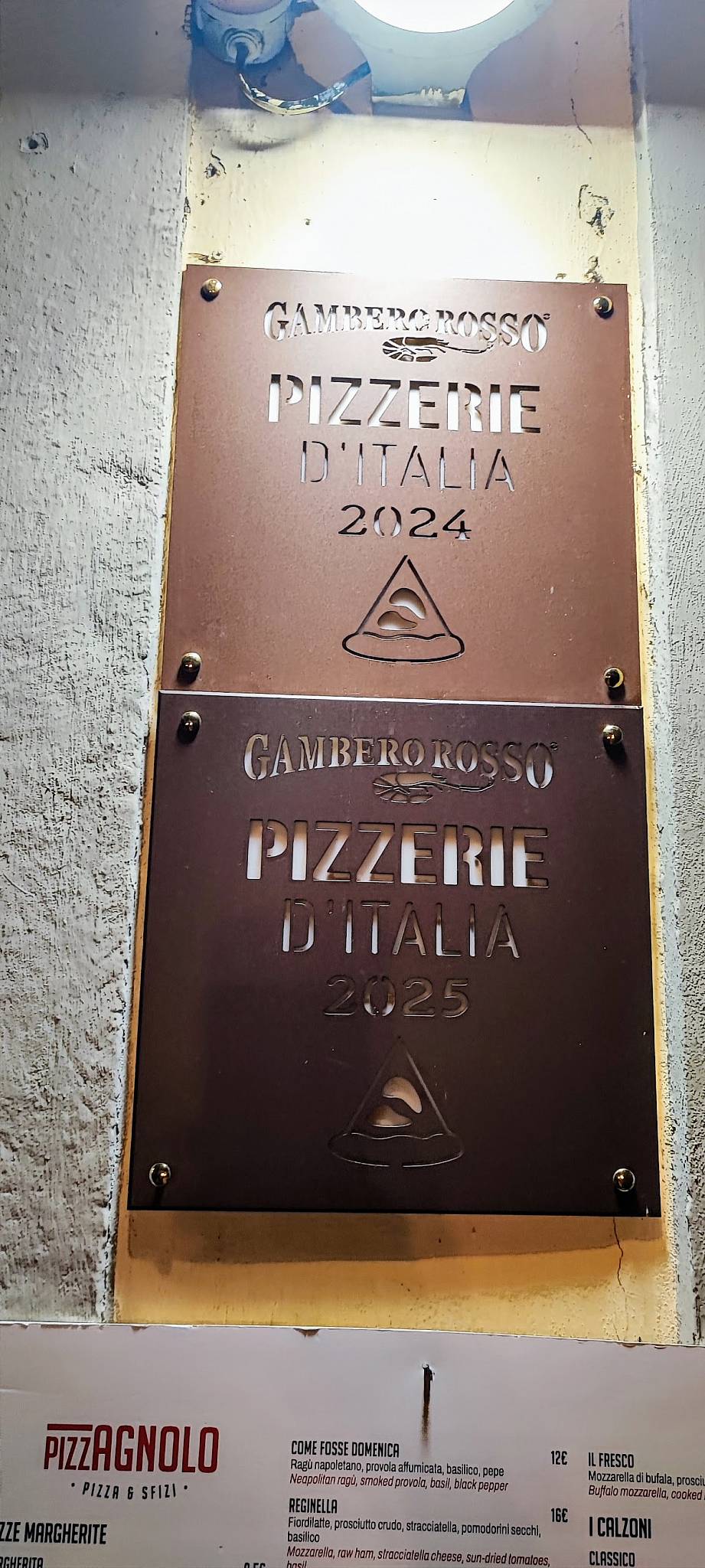 Menu di Pizzagnolo 