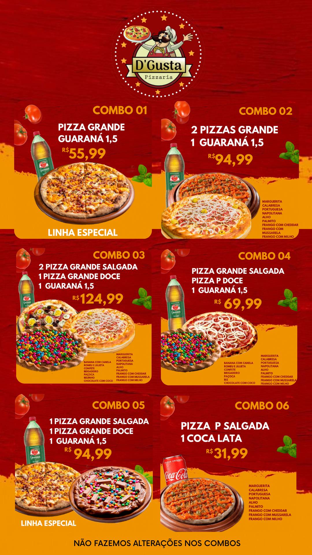 Pizzaria D’Gusta Rodízio cardápio