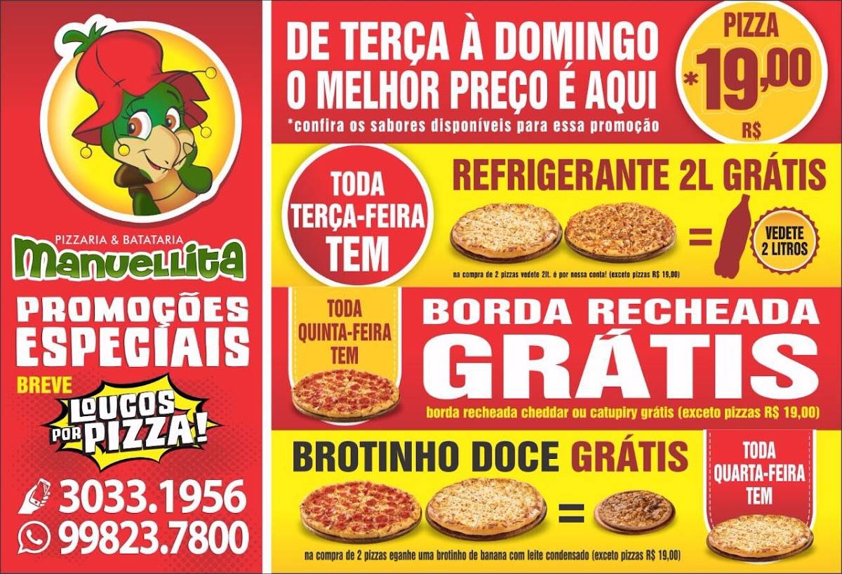 Pizzaria Manuelita Tortuga cardápio