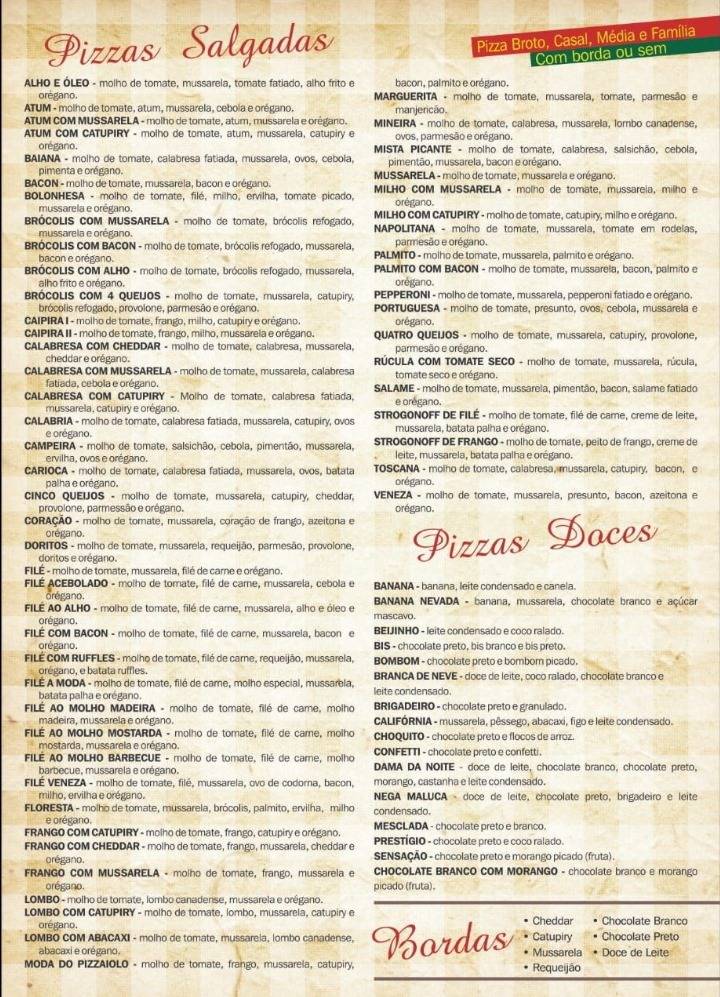 Pizzaria Veneza - Três de Maio cardápio