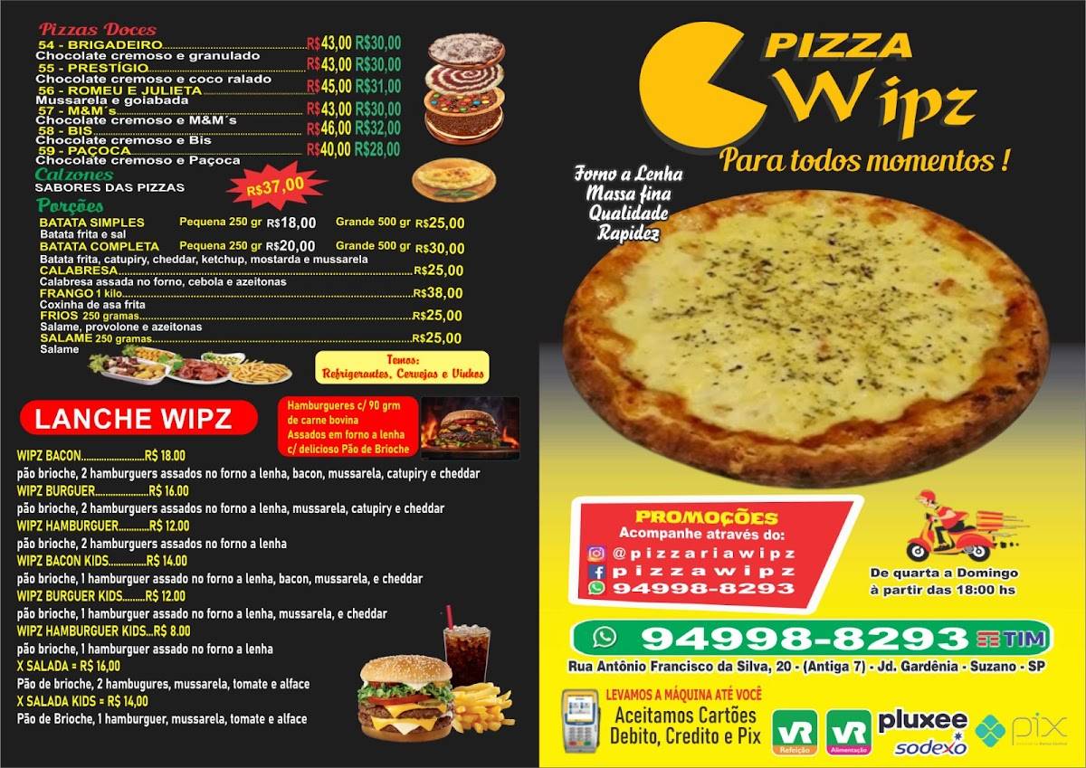 Pizzaria Wipz cardápio
